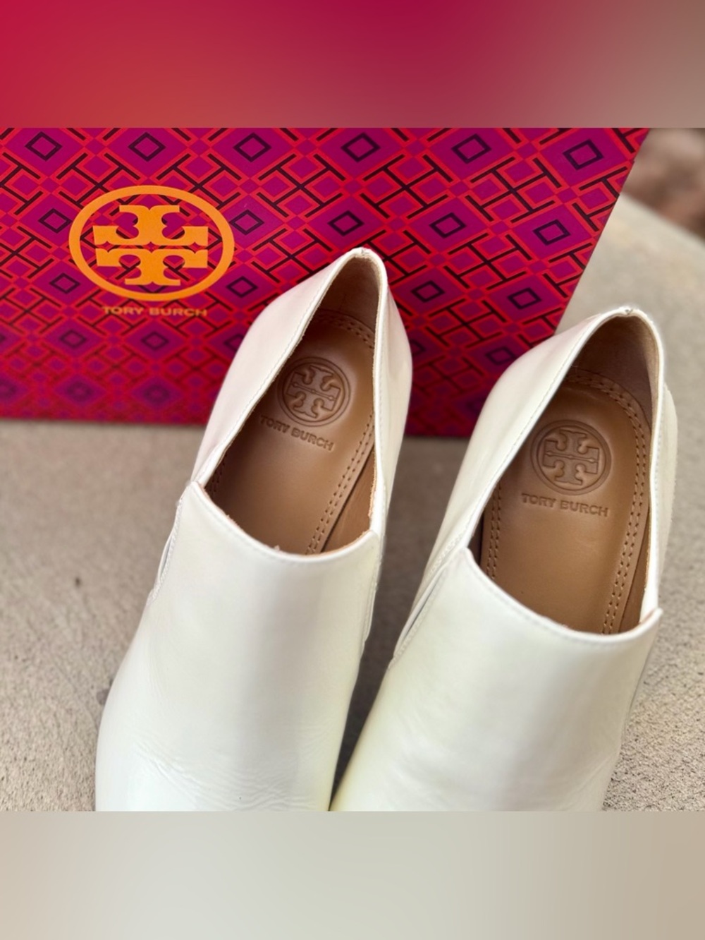 NEW Tory Burch Georgina 80mm Booties New Ivory Size 8